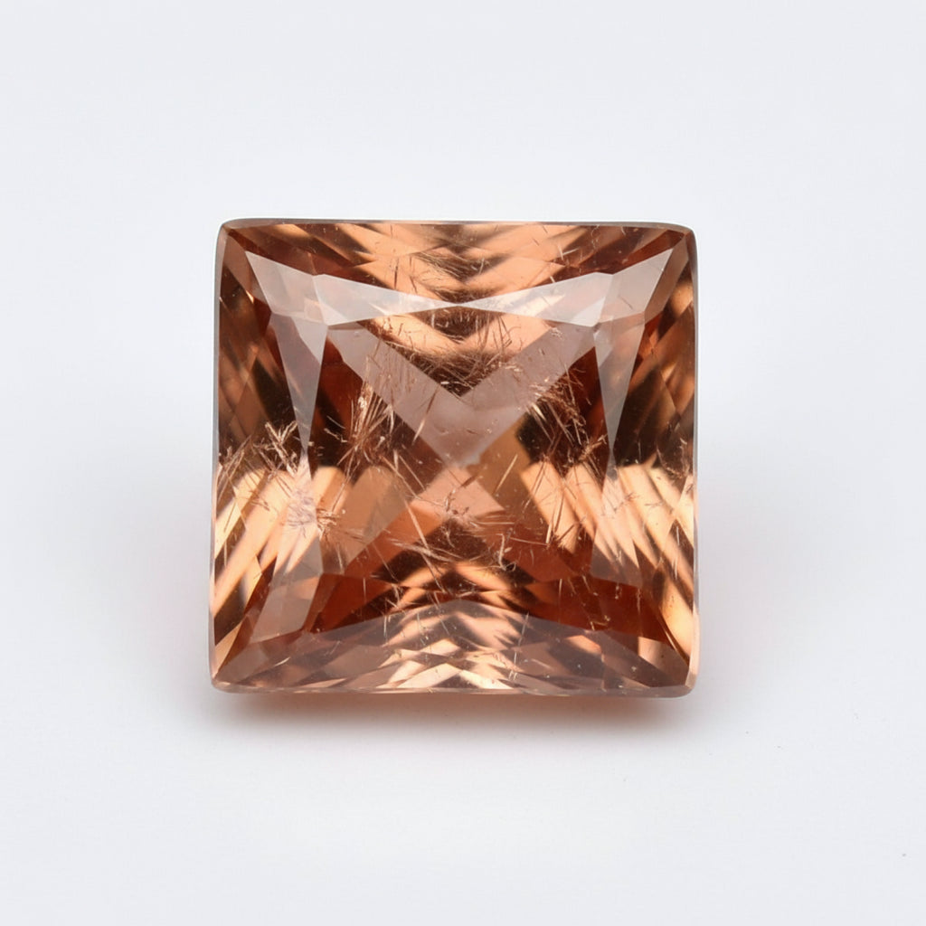 Hessonite Garnet (Gomed) 1PC Chunky 15x15 MM Square Faceted Red Superior Precious Loose Gemstone