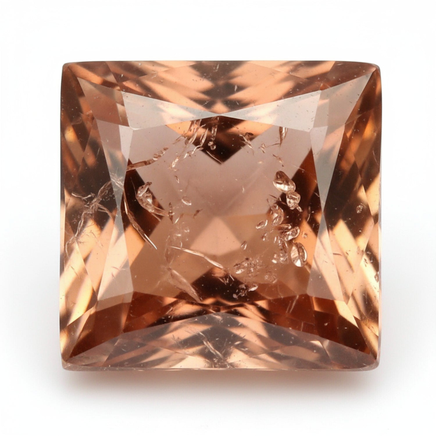 Hessonite Garnet (Gomed) 1PC Chunky 16x16 MM Square Faceted Red Pure Precious Loose Gemstones