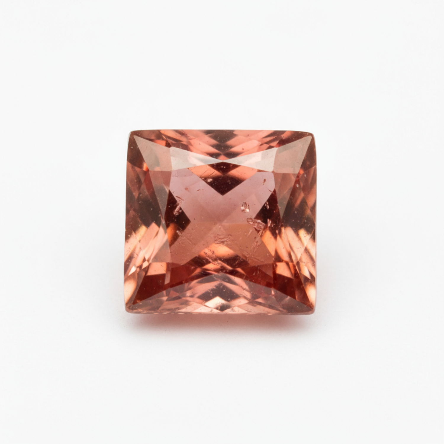 Hessonite Garnet (Gomed) 10PC Tiny 4x4 MM Square Faceted Red Brilliant Precious Loose Gemstones Huvudsaklig produktbild