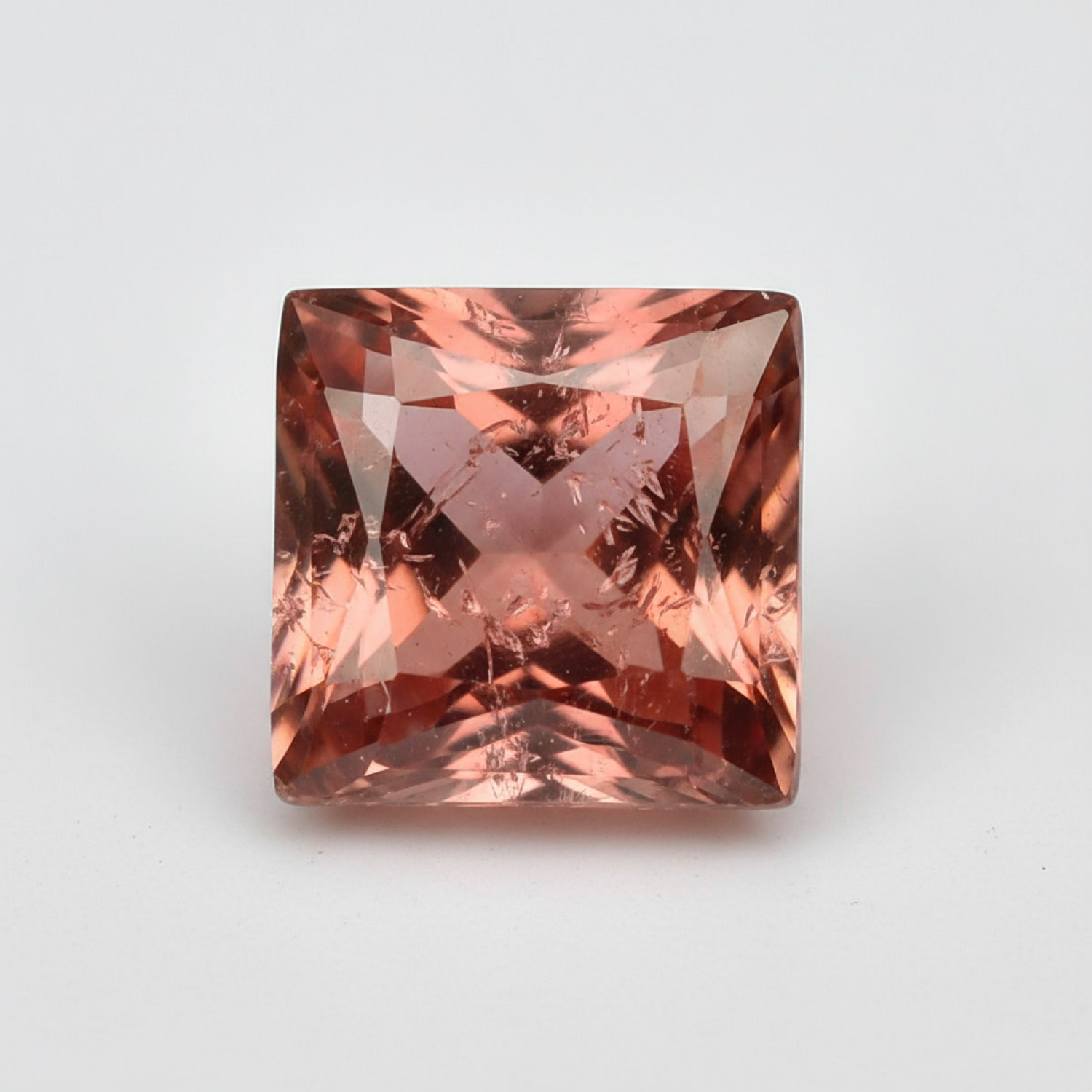 Hessonite Garnet (Gomed) 1PC Tiny 5x5 MM Square Faceted Red Sparkling Precious Gems メイン画像