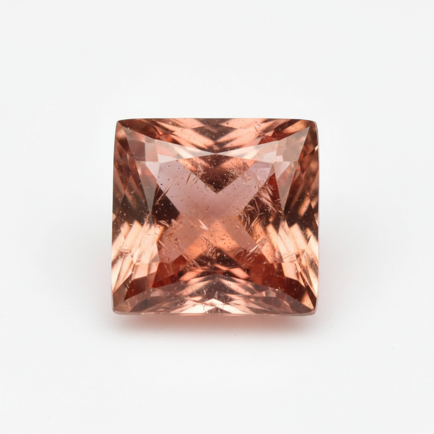 Hessonite Garnet (Gomed) 1PC Tiny 6x6 MM Square Faceted Red Polished Precious Loose Gems メイン画像