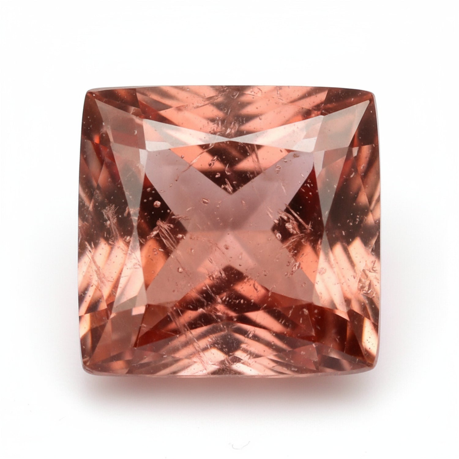 Hessonite Garnet (Gomed) 1PC Small 8x8 MM Square Faceted Red Luster Precious Loose Gemstones