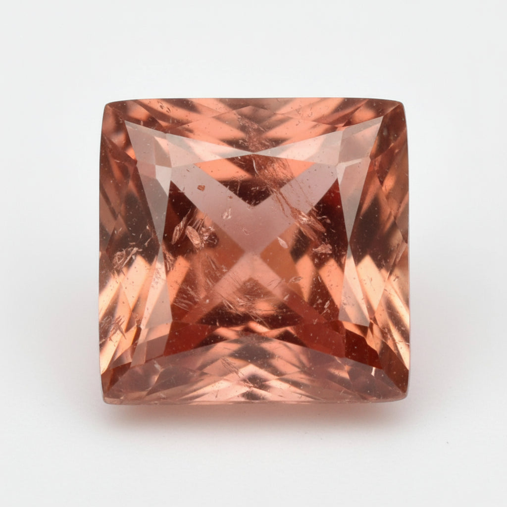 Hessonite Garnet (Gomed) 1PC Medium 9x9 MM Square Faceted Red Lustrous Precious Gems