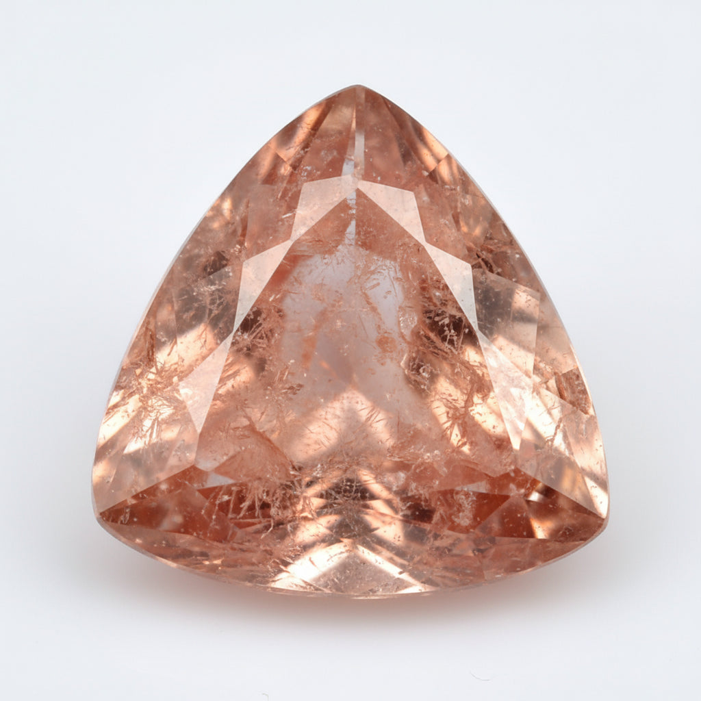 Hessonite Garnet (Gomed) 1PC Large 12x12 MM Triangle Faceted Red High-Quality Precious Loose Gemstones