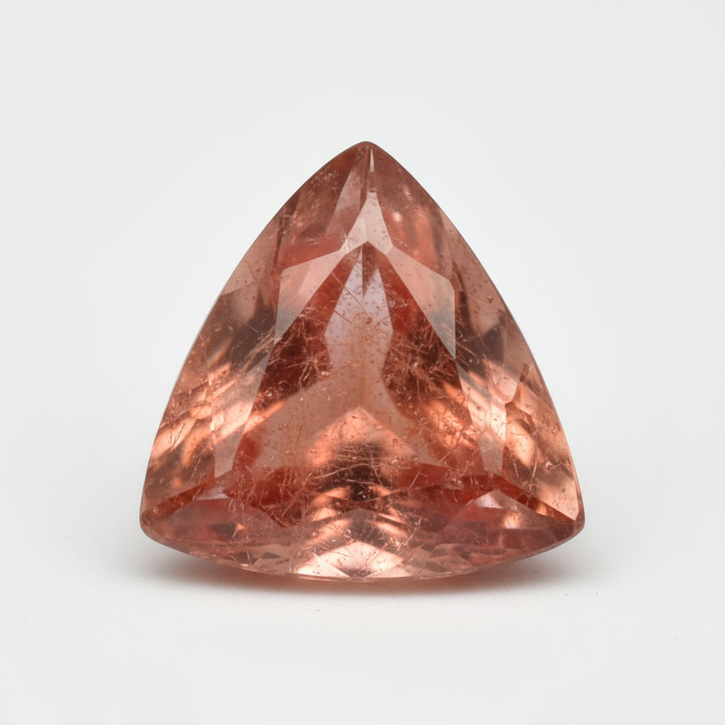 Hessonite Garnet (Gomed) 1PC Chunky 13x13 MM Triangle Faceted Red Natural Precious Gems