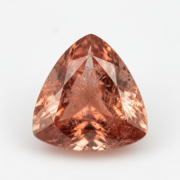 Hessonite Garnet (Gomed) 1PC Chunky 14x14 MM Triangle Faceted Red Genuine Precious Loose Gems