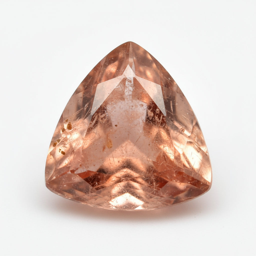 Hessonite Garnet (Gomed) 1PC Chunky 15x15 MM Triangle Faceted Red Superior Precious Loose Gemstone