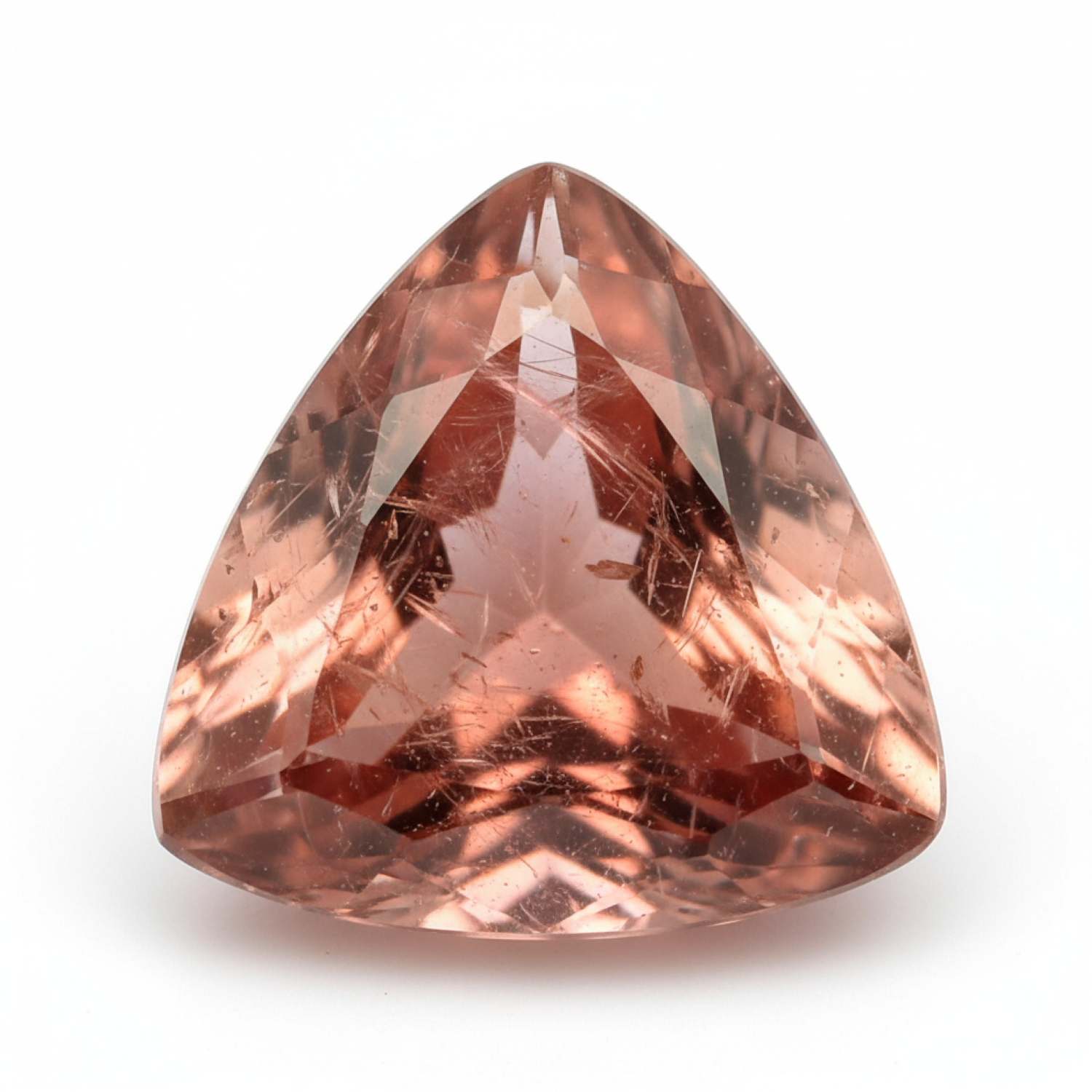 Hessonite Garnet (Gomed) 1PC Chunky 16x16 MM Triangle Faceted Red Pure Precious Loose Gemstones Immagine principale del prodotto