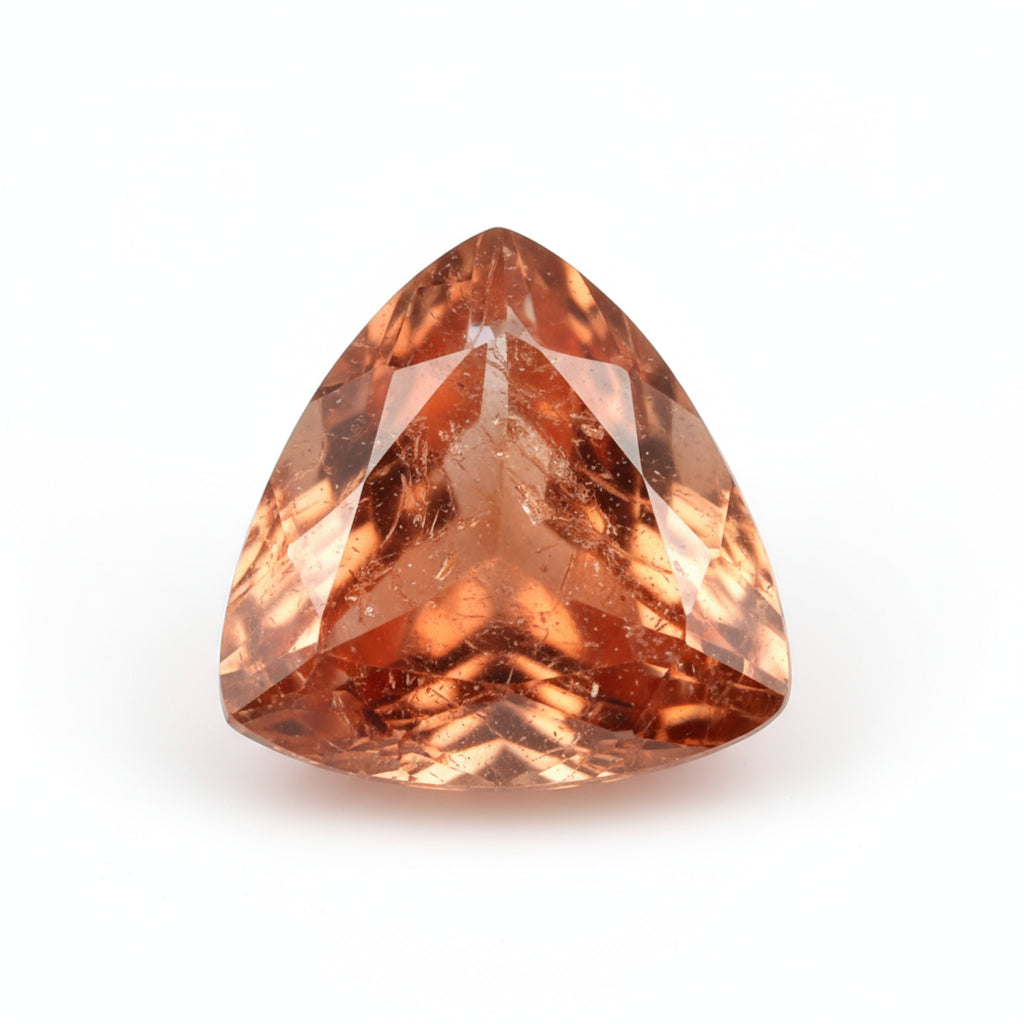 Hessonite Garnet (Gomed) 1PC Small 8x8 MM Triangle Faceted Red Luster Precious Loose Gemstones
