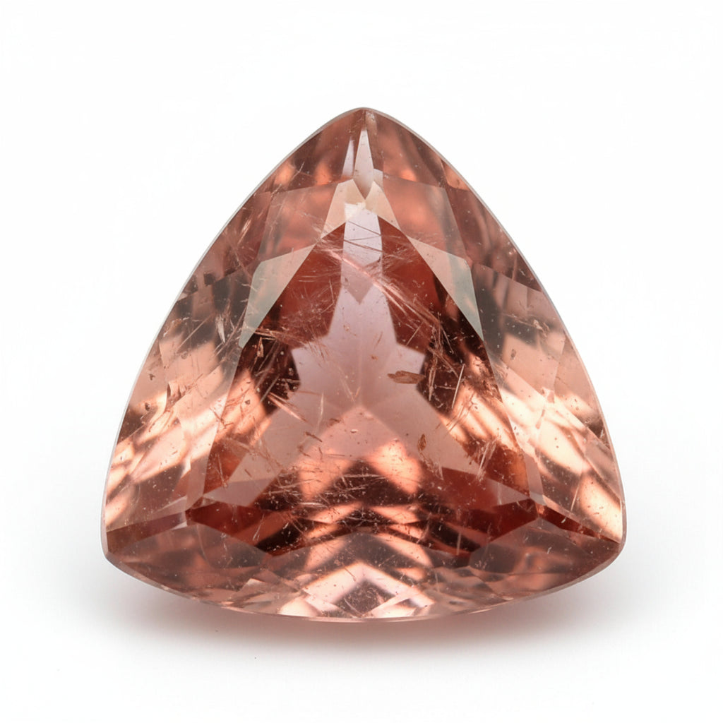 Hessonite Garnet (Gomed) 1PC Medium 9x9 MM Triangle Faceted Red Lustrous Precious Gems