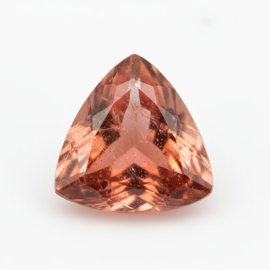 Hessonite Garnet (Gomed) 1PC Medium 9x9 MM Triangle Faceted Red Lustrous Precious Gems