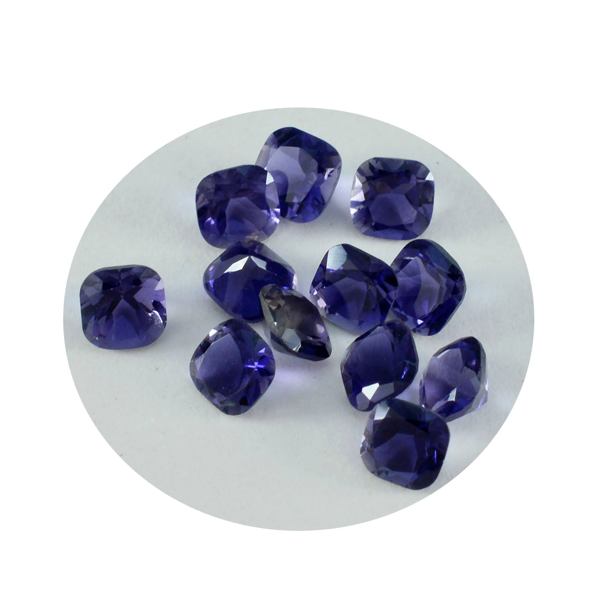 Iolite 1PC Small 7x9 MM Emerald Faceted Blue Brilliant Semi Precious Loose Gemstones Huvudsaklig produktbild