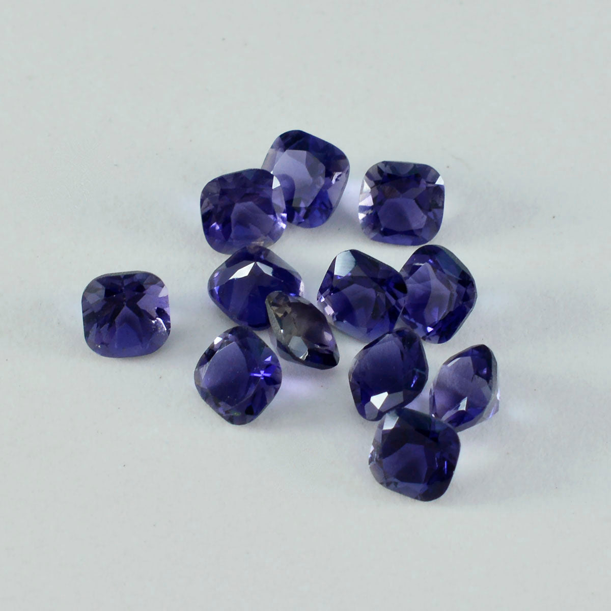 Iolite 1PC Small 7x9 MM Emerald Faceted Blue Brilliant Semi Precious Loose Gemstones Sekundär produktbild