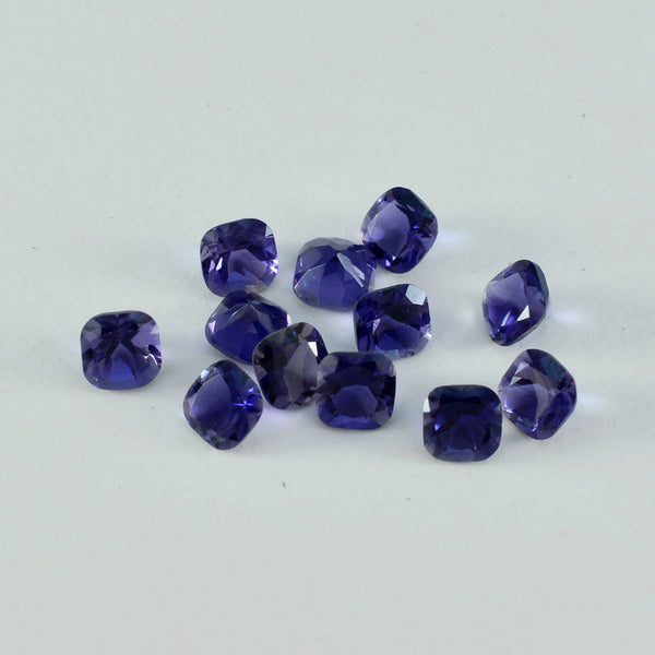 Iolite 1PC Small 7x9 MM Emerald Faceted Blue Brilliant Semi Precious Loose Gemstones