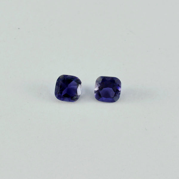 Iolite 1PC Medium 7x10 MM Emerald Faceted Blue Sparkling Semi Precious Gems