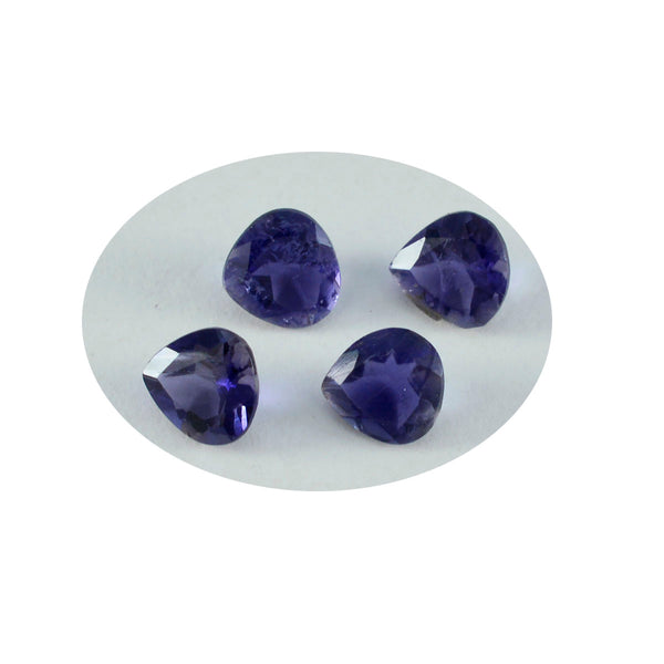 Iolite 1PC Large 10x10 MM Heart Faceted Blue Shine Semi Precious Loose Gemstones
