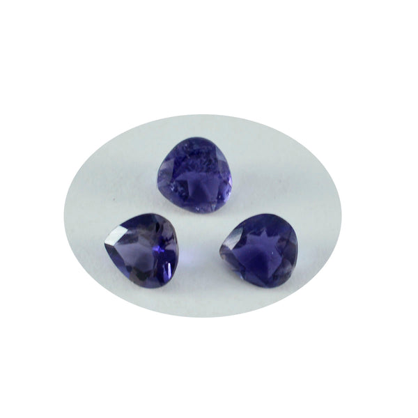 Iolite 1PC Large 12x12 MM Heart Faceted Blue High Quality Semi Precious Loose Gems