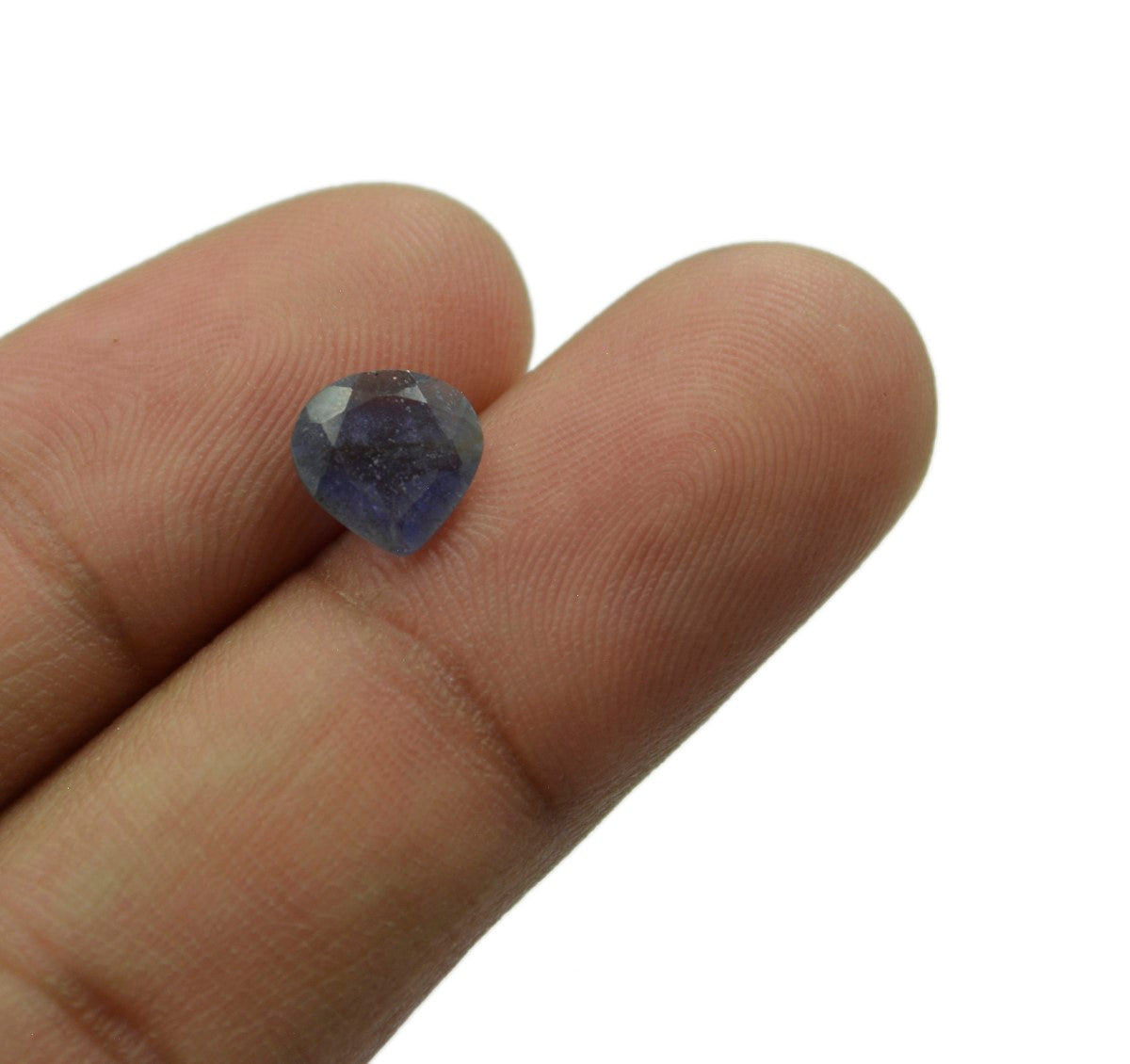 Iolite 1PC Large 10x10 MM Heart Faceted Blue Shine Semi Precious Loose Gemstones Второстепенное изображение товара
