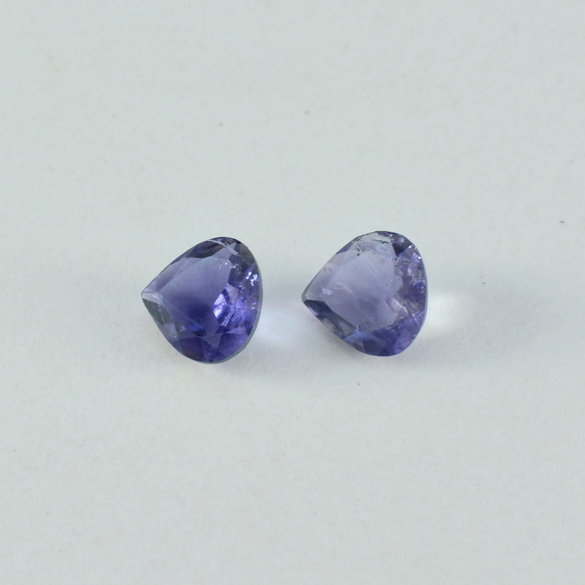 Iolite 1PC Chunky 14x14 MM Heart Faceted Blue Genuine Semi Precious Loose Gemstones