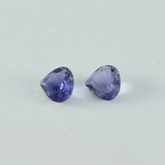 Iolite 1PC Chunky 14x14 MM Heart Faceted Blue Genuine Semi Precious Loose Gemstones