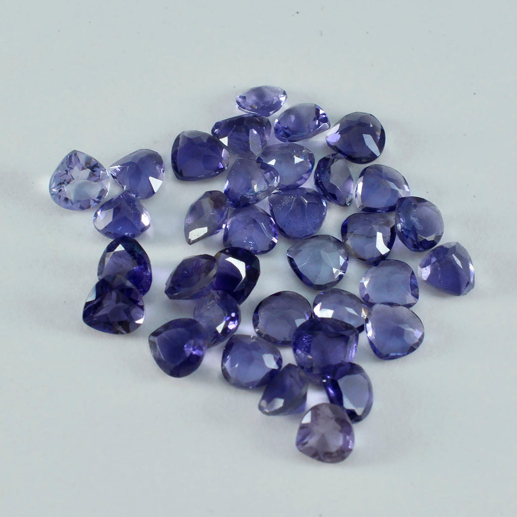 Iolite 1PC Small 8x8 MM Heart Faceted Blue Luster Semi Precious Loose Gems