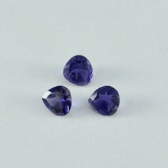 Iolite 1PC Small 8x8 MM Heart Faceted Blue Luster Semi Precious Loose Gems