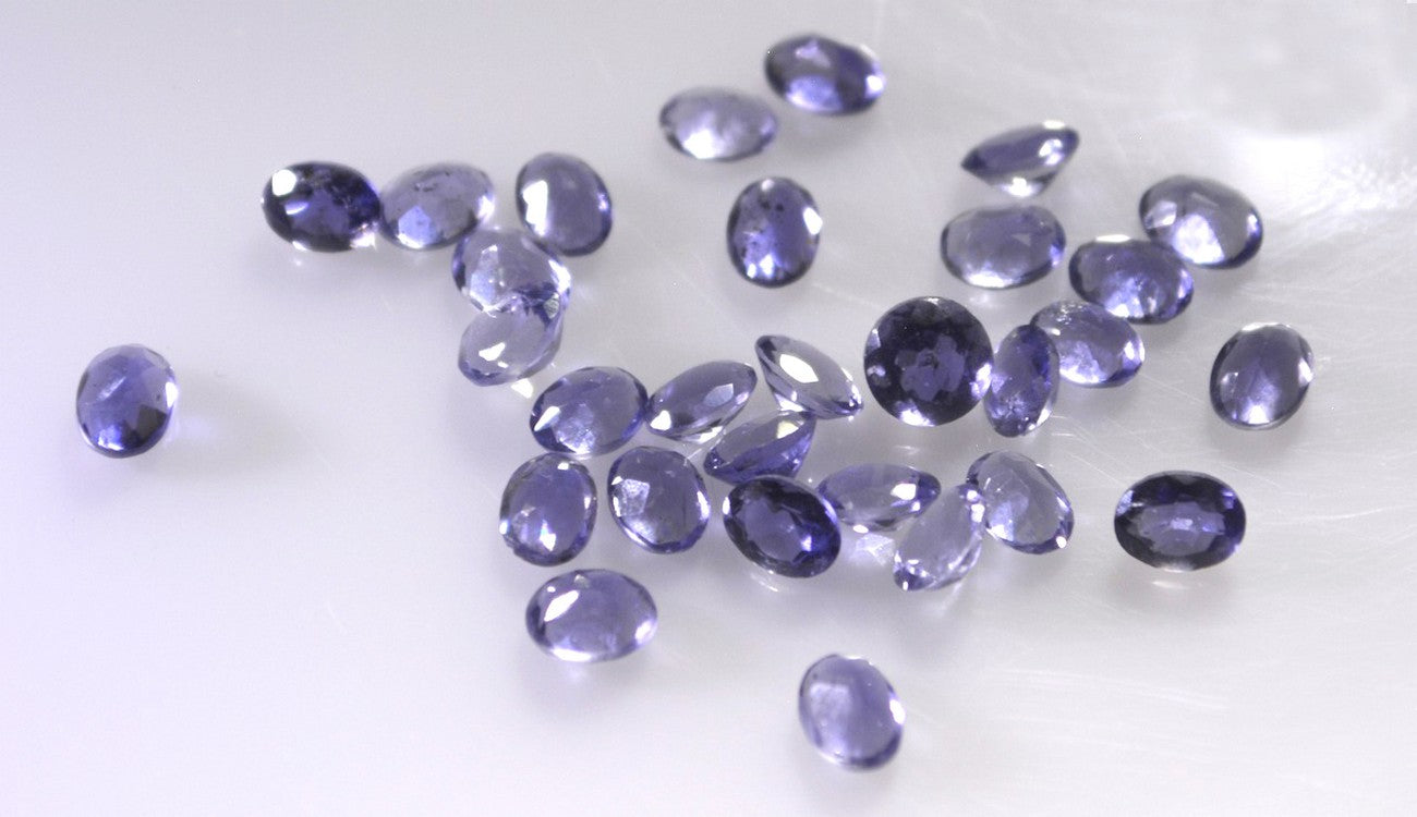 Iolite 1PC Tiny 5x7 MM Oval Faceted Blue Lustrous Semi Precious Gems
