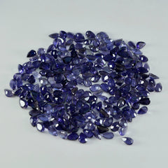 Iolite 1PC Tiny 4x6 MM Pear Faceted Blue Brilliant Semi Precious Loose Gems