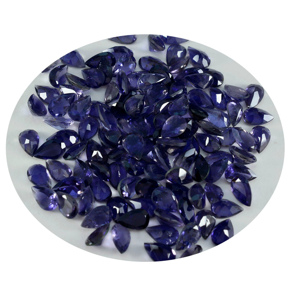 Iolite 1PC Tiny 5x7 MM Pear Faceted Blue Sparkling Semi Precious Loose Gemstone