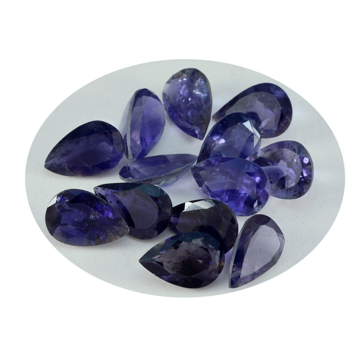 Iolite 1PC Large 8x12 MM Pear Faceted Blue High Quality Semi Precious Loose Gems Hoofdafbeelding