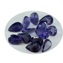 Iolite 1PC Large 8x12 MM Pear Faceted Blue High Quality Semi Precious Loose Gems