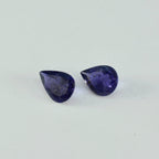 Iolite 1PC Small 6x8 MM Pear Faceted Blue Polished Semi Precious Loose Gemstones