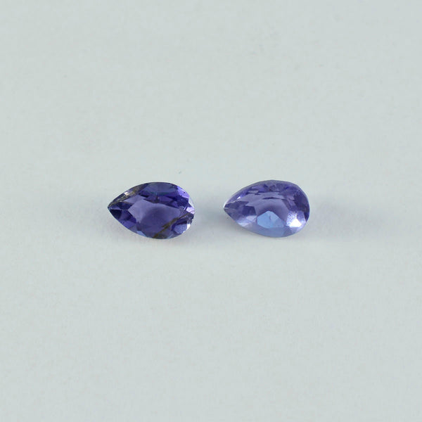 Iolite 1PC Tiny 5x7 MM Pear Faceted Blue Sparkling Semi Precious Loose Gemstone