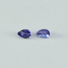 Iolite 1PC Tiny 5x7 MM Pear Faceted Blue Sparkling Semi Precious Loose Gemstone