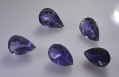 Iolite 1PC Medium 7x10 MM Pear Faceted Blue Lustrous Semi Precious Loose Gemstone