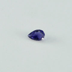 Iolite 1PC Medium 8x10 MM Pear Faceted Blue Shine Semi Precious Loose Gemstones
