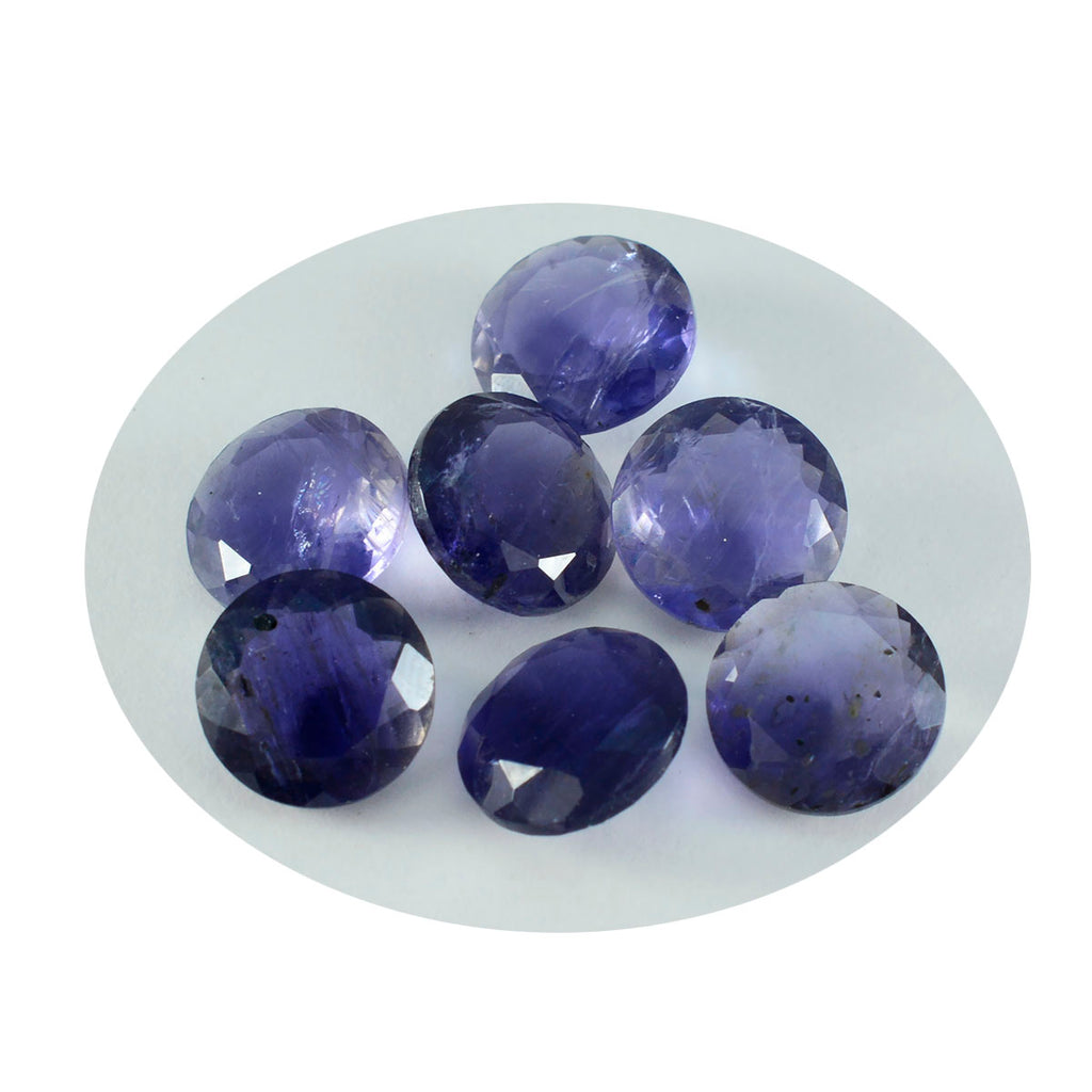 Iolite 1PC Small 8x8 MM Round Faceted Blue Luster Semi Precious Loose Gems