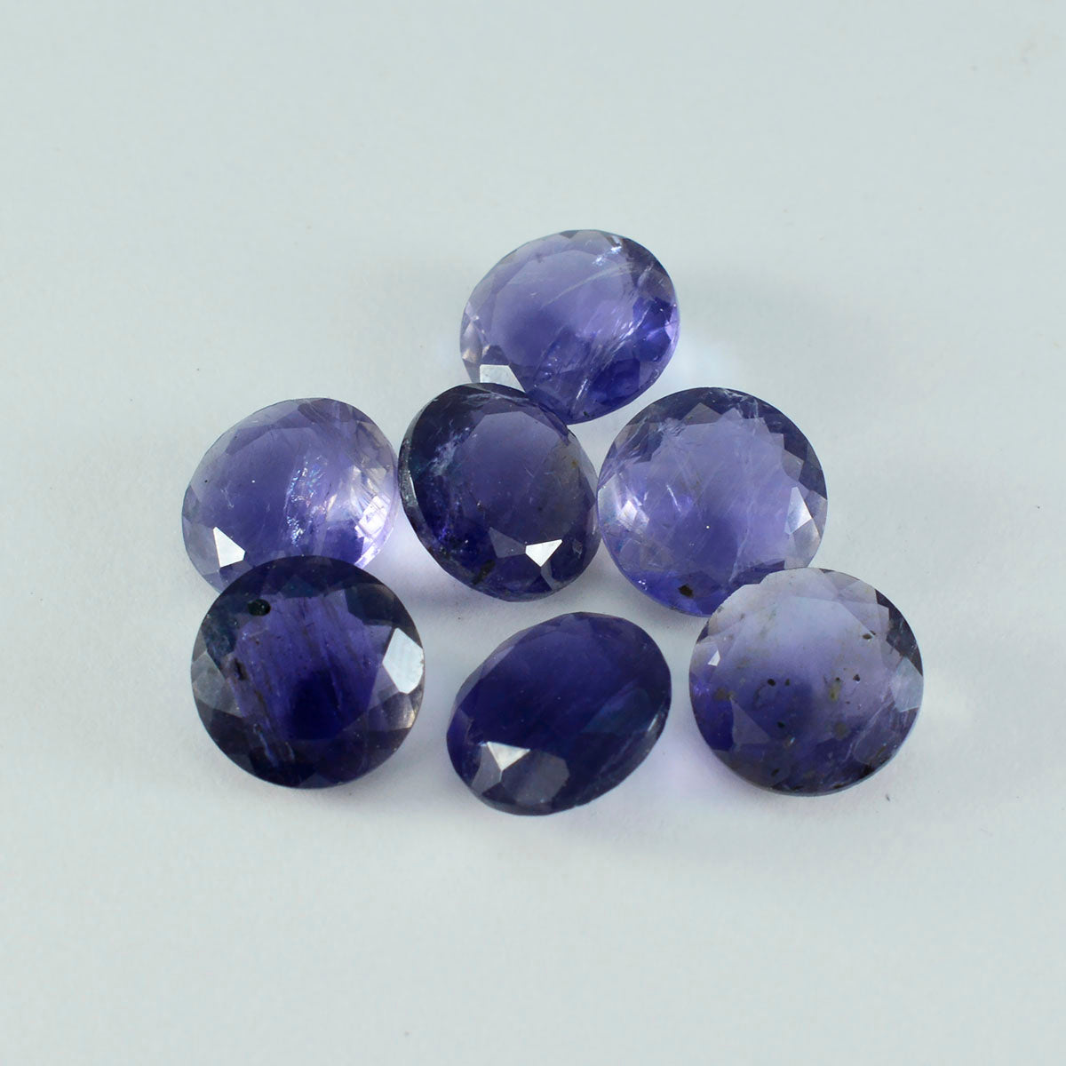 Iolite 1PC Large 12x12 MM Round Faceted Blue High Quality Semi Precious Loose Gems