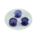 Iolite 1PC Chunky 14x14 MM Round Faceted Blue Genuine Semi Precious Loose Gemstones