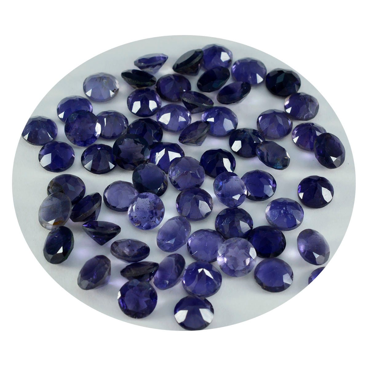 Iolite 1PC Small 7x7 MM Round Faceted Blue Splendid Semi Precious Gems
