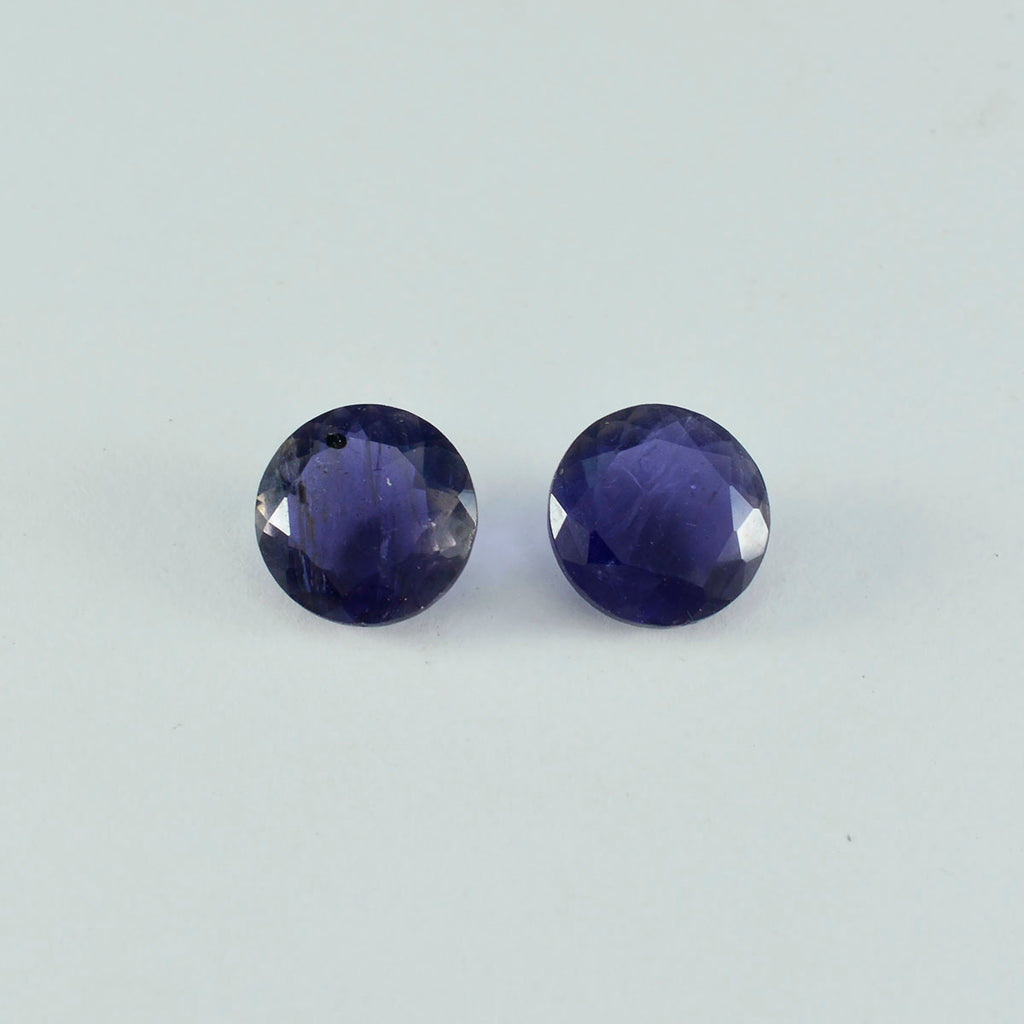 Iolite 1PC Large 11x11 MM Round Faceted Blue Fine Semi Precious Gems