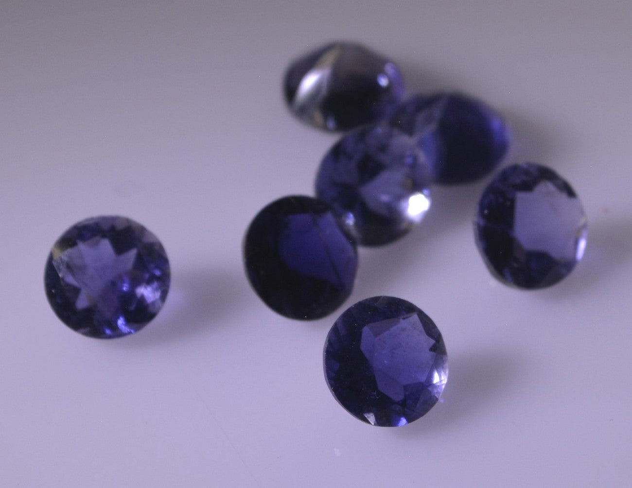 Iolite 1PC Chunky 14x14 MM Round Faceted Blue Genuine Semi Precious Loose Gemstones
