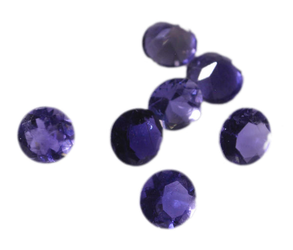 Iolite 10PC Tiny 4x4 MM Round Faceted Blue Brilliant Semi Precious Loose Gems