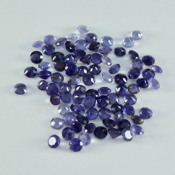 Iolith 1 STK Winzig 5x5 MM Rund Facettiert Blau Funkelnd Halbedelstein Lose Edelstein