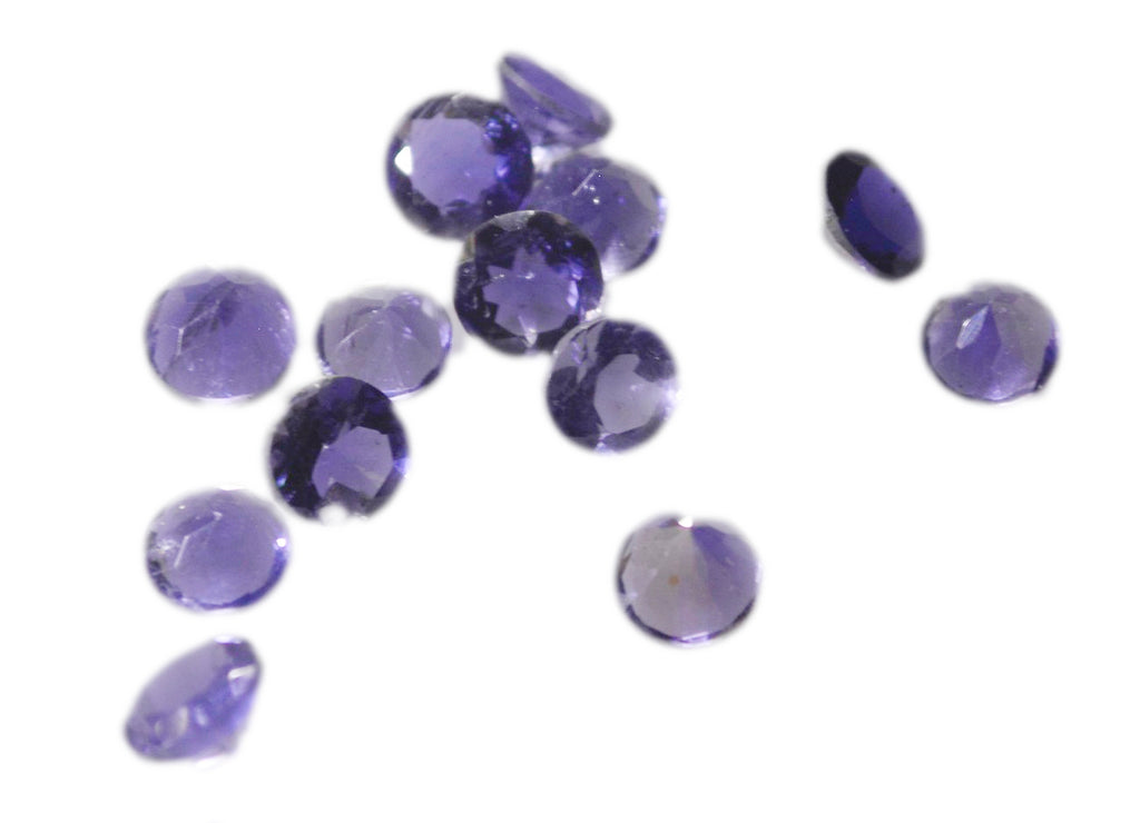 Iolite 1PC Small 7x7 MM Round Faceted Blue Splendid Semi Precious Gems