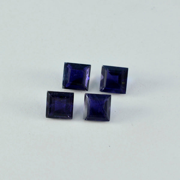 Iolite 10PC Tiny 4x4 MM Square Faceted Blue Brilliant Semi Precious Loose Gems