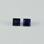 Iolite 1PC Chunky 14x14 MM Square Faceted Blue Genuine Semi Precious Loose Gemstones