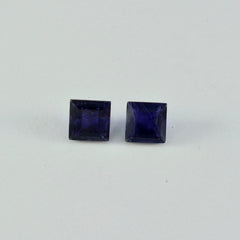 Iolite 1PC Chunky 14x14 MM Square Faceted Blue Genuine Semi Precious Loose Gemstones
