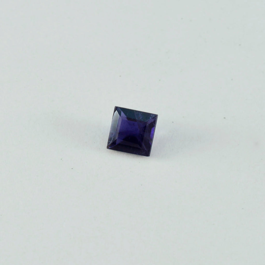 Iolite 1PC Large 10x10 MM Square Faceted Blue Shine Semi Precious Loose Gemstones
