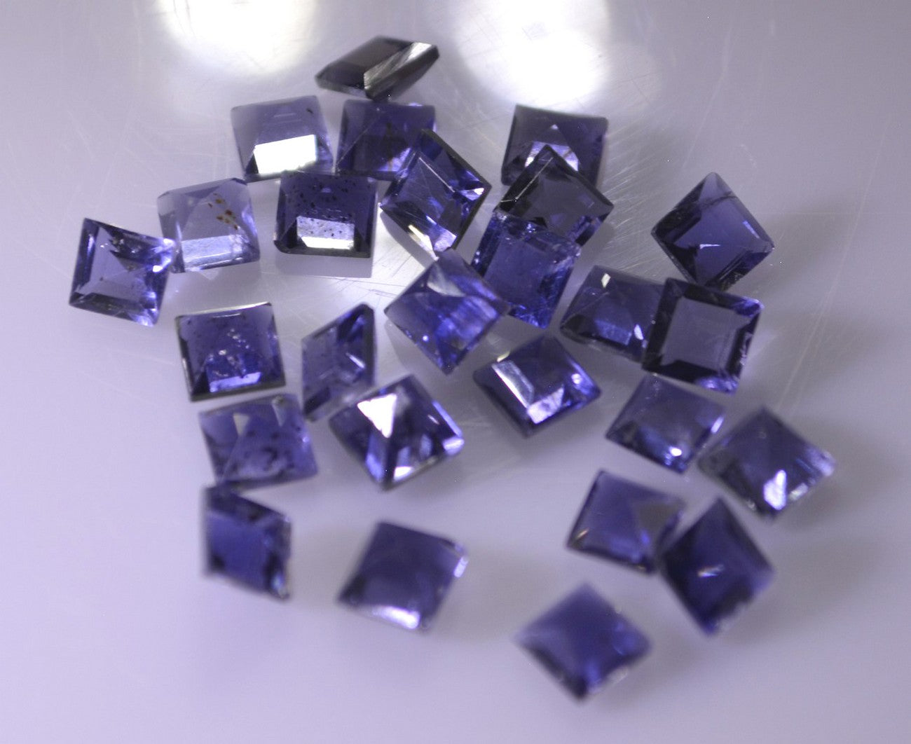 Iolite 1PC Tiny 6x6 MM Square Faceted Blue Polished Semi Precious Loose Gemstones